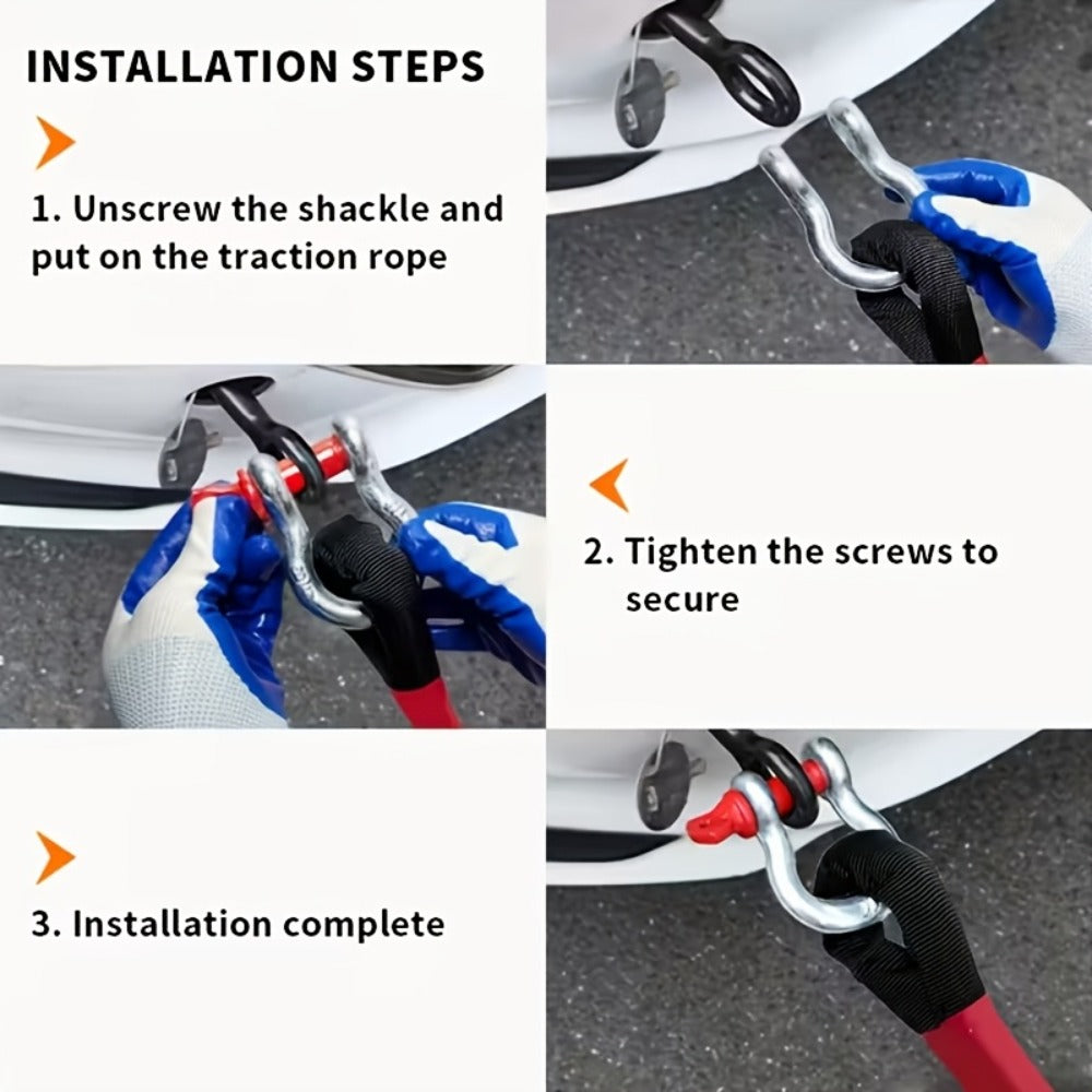 Kinetic Recovery Rope 48501 LBS 22 Ton - High Strength Nylon Tow Rope with Bow Shackles & Storage Bag, 14.5 16.4 30 FT Options for Truck SUV UTV ATV Off Road Emergency Rescue