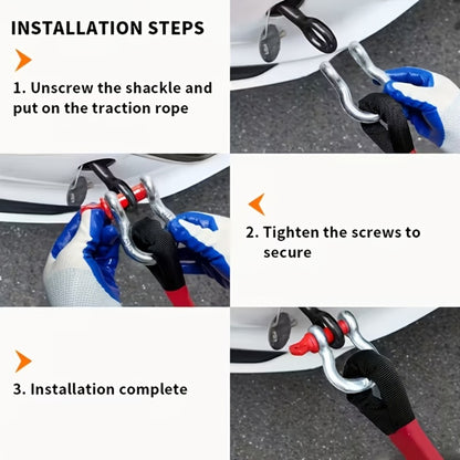 Kinetic Recovery Rope 48501 LBS 22 Ton - High Strength Nylon Tow Rope with Bow Shackles & Storage Bag, 14.5 16.4 30 FT Options for Truck SUV UTV ATV Off Road Emergency Rescue