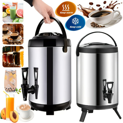 6L or 8L Insulated Beverage Dispenser with Spigot, Twist Lid, Carry Handle and Foldable Stand