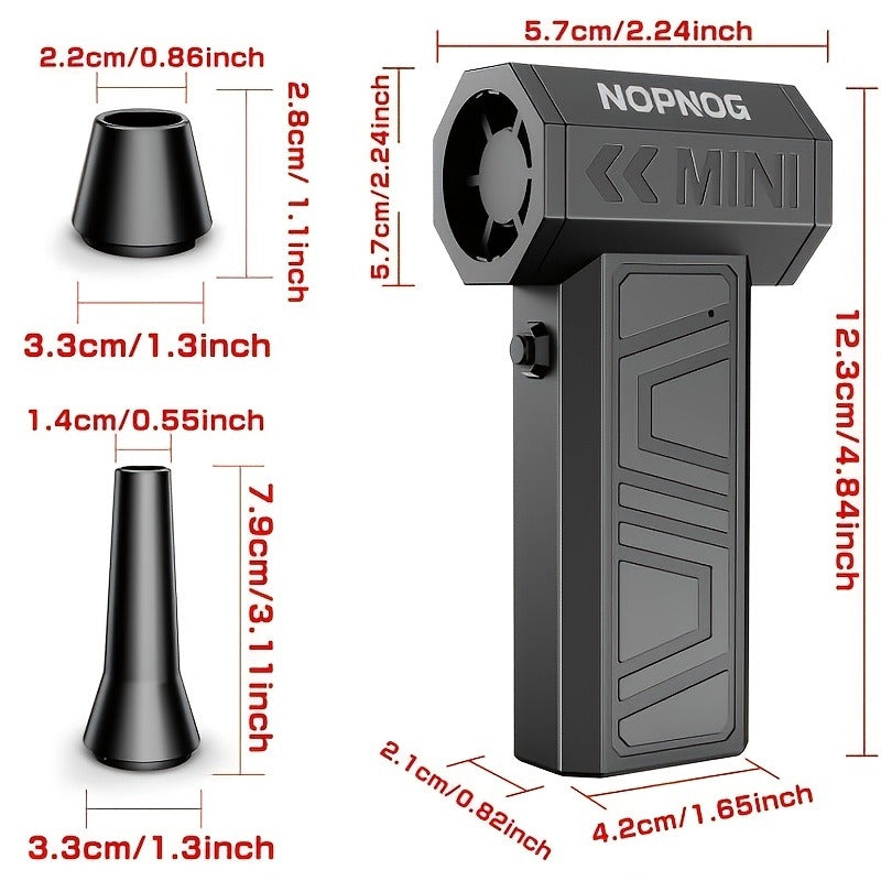 Mini Pistol-Grip Electric Air Duster with Six Nozzles and Optional Dust-Collection Bin Set