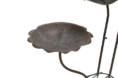 36-Inch Crane Sculpture Bird Bath Set with Separate 12.6-Inch Basin and Garden Stakes for Yard Decor