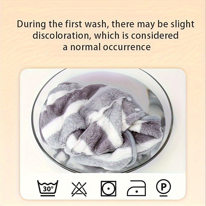 Gray Striped Microfiber Pet Bath Wrap with Adjustable Closure in Small, Medium and Large Sizes