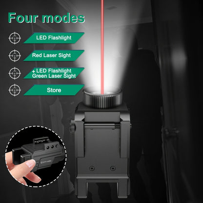 Laser Sight for Picatinny Rail Pistols – Green Red Blue Laser, CNC Aluminum, Low Profile, USB Rechargeable, 5-Hour Runtime, Fits Compact & Full-Size Handguns