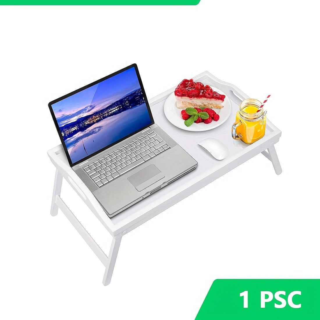 Folding Bed Tray with 19.5 x 12-Inch Surface, Carry Handles and One- or Two-Pack Color Options