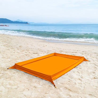 Beach Blanket with Sand Walls Fence Sandproof Waterproof 55x86in with 4 Stakes & Carry Bag for Family Picnic Camping Park Travel – 6 Printed Styles