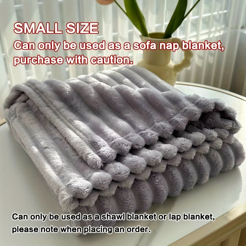 Channel-Textured Throw Blanket in Seven Colors and Four Displayed Size Options from 50 x 60 to 108 x 90 Inches