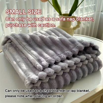 Channel-Textured Throw Blanket in Seven Colors and Four Displayed Size Options from 50 x 60 to 108 x 90 Inches