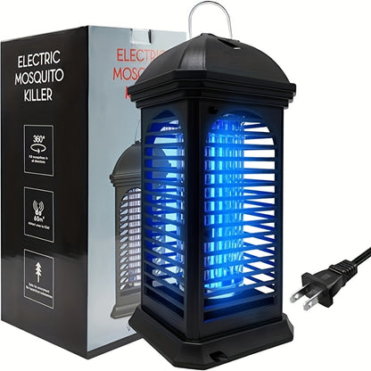 Cylindrical Plug-In Bug Zapper with Blue Grid Light in Black Single or Two-Piece Upgrade Options