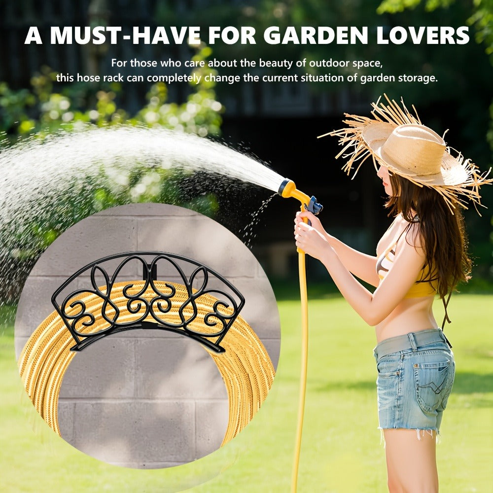 11 x 6-Inch Wall-Mounted Garden Hose Holder in Little Bird or Butterfly Decorative Designs
