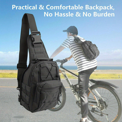 Single- or Two-Bag Tactical Sling Pack with Multi-Pocket Crossbody Design in Black, Green or Brown