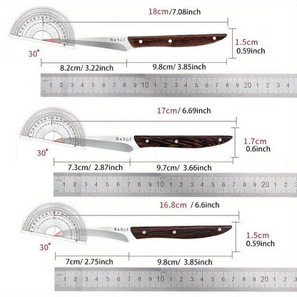 3-Piece Carving Knife Set Fixed Blade Whittling Knives – Portable Multifunctional Peeling Knife with Anti-Slip Outdoor Log Handle – Kitchen Tools Camping Gear Gifts for Dad Men