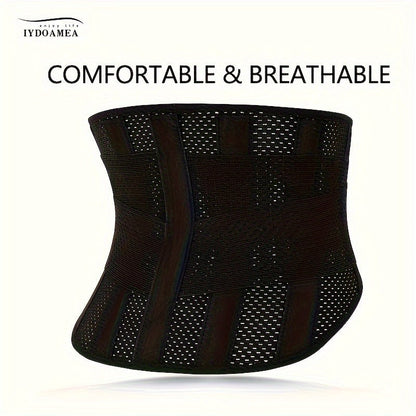Breathable Back Brace Air Mesh with 4 Steel Plates & 2 Spring Stays – Anti-Skid Adjustable Lumbar Support Belt for Work, Men Women, S–XXL in 3 Colors