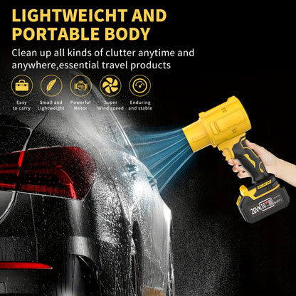 20V Cordless Leaf Blower with 50,000 RPM Marking, Yellow or Green Body and Six Dual-Battery Package Options