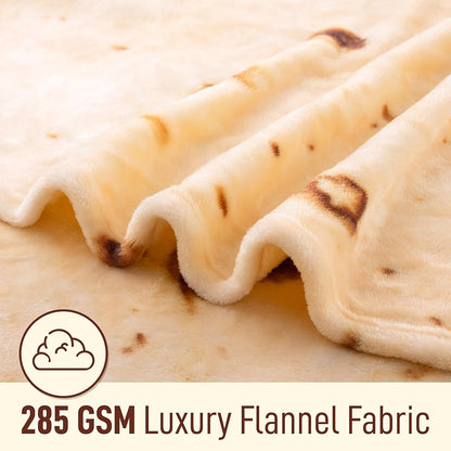 Round Tortilla Print Throw Blanket with Two-Sided Artwork and Five Diameter Options from 33.5 to 80 Inches