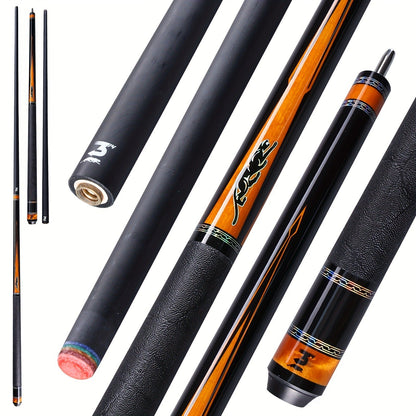 58-Inch Carbon Fiber Pool Cue with 12.5mm Tip, 3/8x8 Joint, Black Wrap and Four SP Graphic Designs