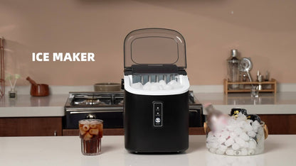 Countertop Bullet Ice Maker with 26-29 lb Daily Labels, 8 Cubes per 6 Minutes and Three Colors