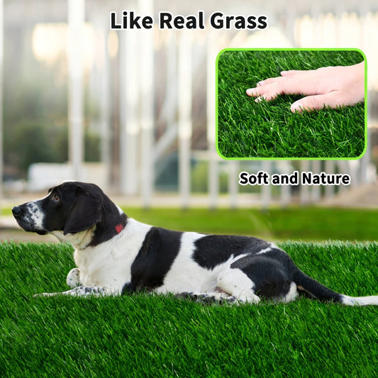 Dog Potty Training Grass Mat - 2 Pack Washable Artificial Turf Pad with Odor Control & Drainage, Reusable Indoor Outdoor Pet Pee Mat for Puppies & Adult Dogs
