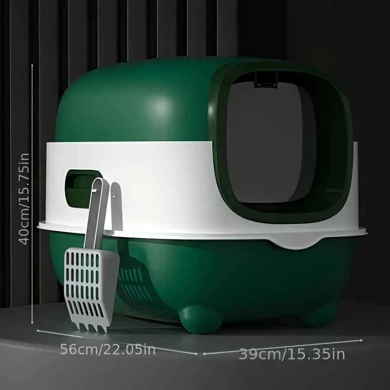 Enclosed Cat Litter Box with Odor Control - Foldable Top Entry Design, Splash-Proof Walls, Compact Size for Small Spaces, Suitable for Kittens and Adult Cats