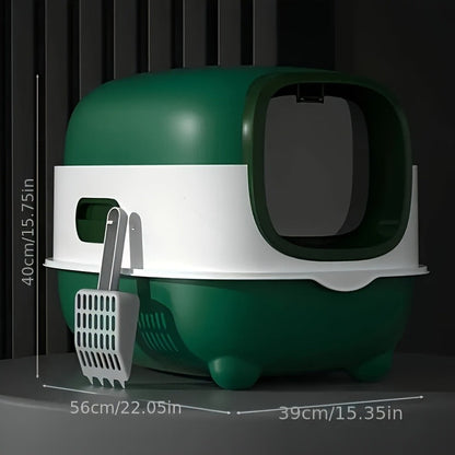 Enclosed Cat Litter Box with Odor Control - Foldable Top Entry Design, Splash-Proof Walls, Compact Size for Small Spaces, Suitable for Kittens and Adult Cats