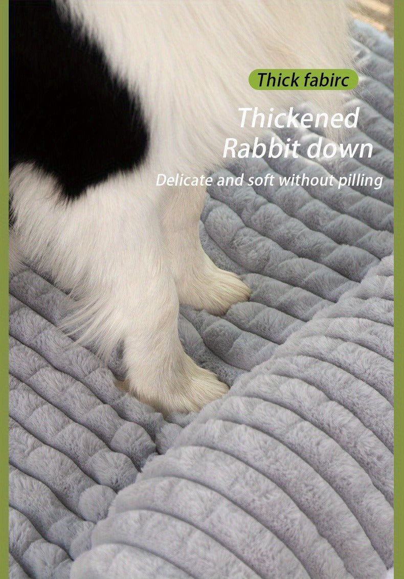 Thickened Dog Bed & Cat Bed Mat with Pillow – Anti-Slip, Machine Washable, Detachable Crate Mat for All Dogs & Cats, L & XL