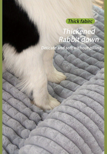 Thickened Dog Bed & Cat Bed Mat with Pillow – Anti-Slip, Machine Washable, Detachable Crate Mat for All Dogs & Cats, L & XL