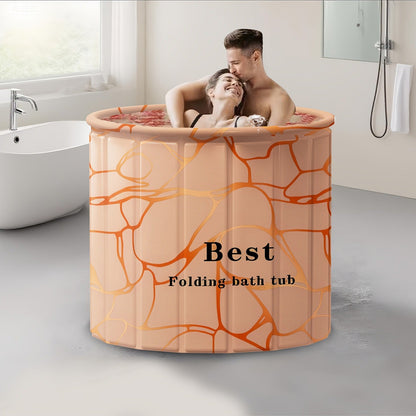Foldable Bathtub 130 Gallon XL Deep Soak Tub for Adults – Ice Bath & Hot Spa, Indoor Outdoor, One-Piece Fold-Flat Design 31.5"x31.5"x26"