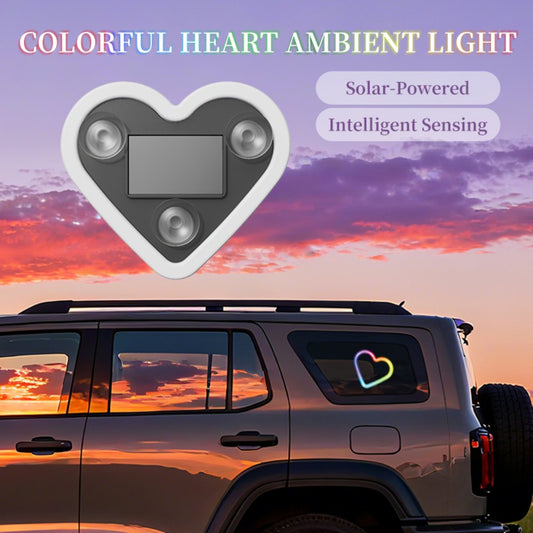 Car Interior Neon Heart Lights Solar USB Rechargeable 5 Lighting Modes Vibration-Sensing Auto On/Off Dashboard Decoration for Cars Trucks SUVs, 2pcs Set Iridescent Pink Blue Red Ice Blue Gift