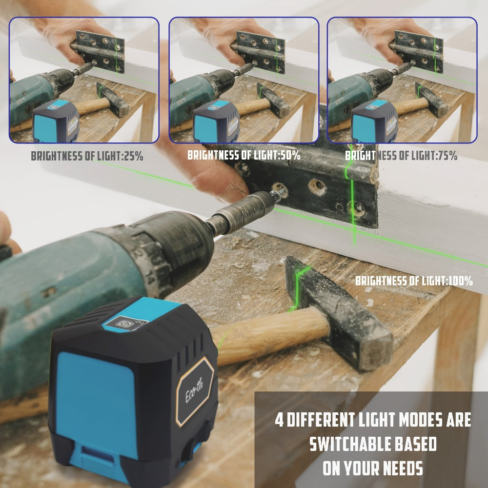 Compact Line Laser Level Kits in Four Model Packages with Bracket, Base and Battery Options