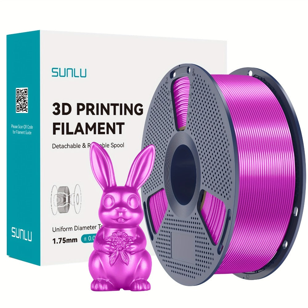 3D Printer Filament SUNLU Silk PLA+ 1.75mm 1kg Reusable Spool in Blue, Bronze, Yellow, Purple or Brass
