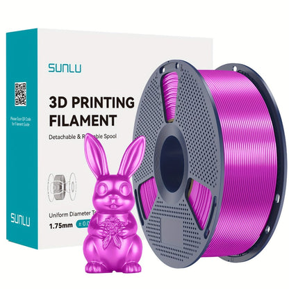 3D Printer Filament SUNLU Silk PLA+ 1.75mm 1kg Reusable Spool in Blue, Bronze, Yellow, Purple or Brass
