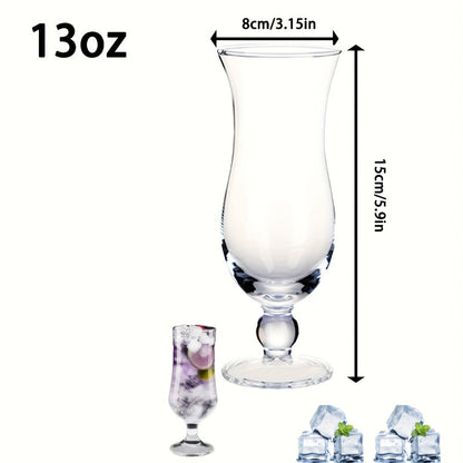 Twelve-Piece Footed Highball Glass Set with 13-Ounce Capacity and 6.5-Inch Tall Flared Shape