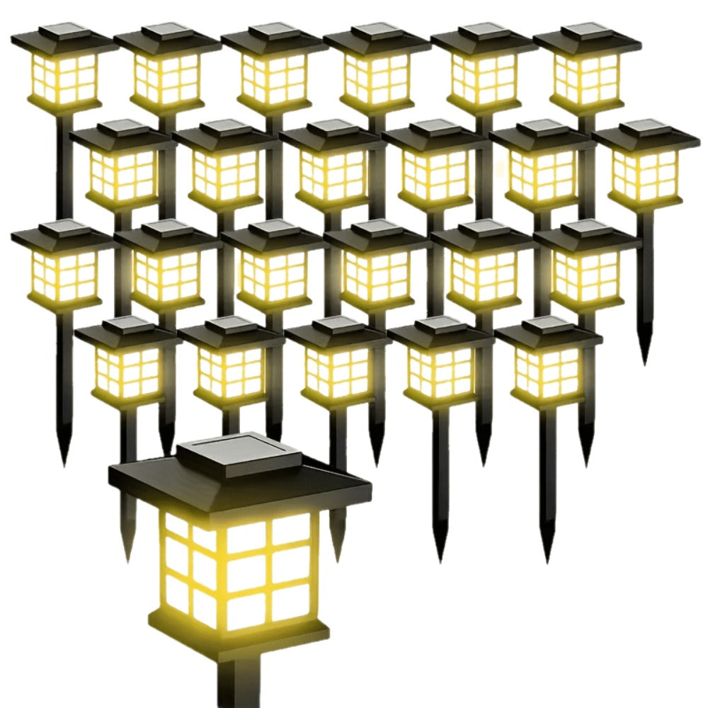 Solar Garden Lights Pathway Stakes in 6/12/24-Piece Sets with Warm, Cool or Multicolor Options