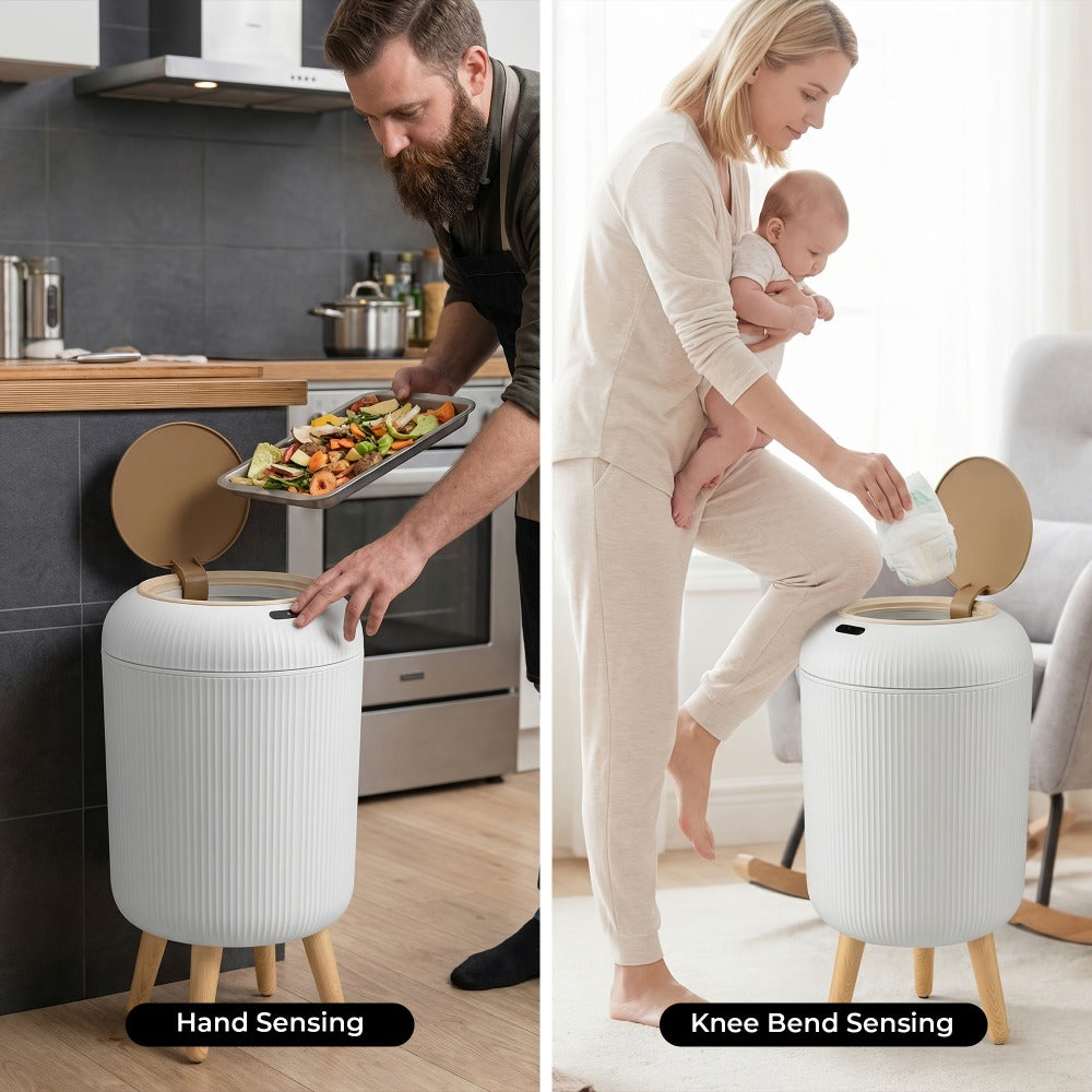 Automatic Trash Can Touchless Motion Sensor Garbage Can with Lid 2-Pack 2.64 Gal & 3.17 Gal Smart Sensor Waste Bin for Bathroom Kitchen Bedroom Living Room
