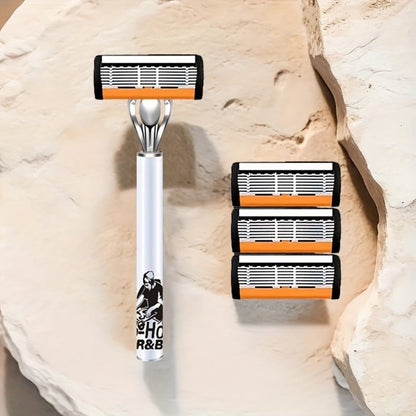 Double Edge Safety Razor Set for Men 72 Blades & 2 Non-Slip Metal Handles – Classic Ultra-Sharp Replaceable Blades for Smooth Close Shave Eco-Friendly Grooming Kit Gift for Him