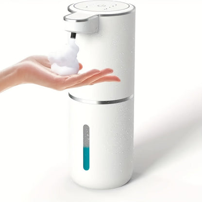 Foam Soap Dispenser Wall Mount Touchless 400ml USB Rechargeable IPX5 4 Adjustable Levels for Home Cooking, Dining and Outdoor Meals