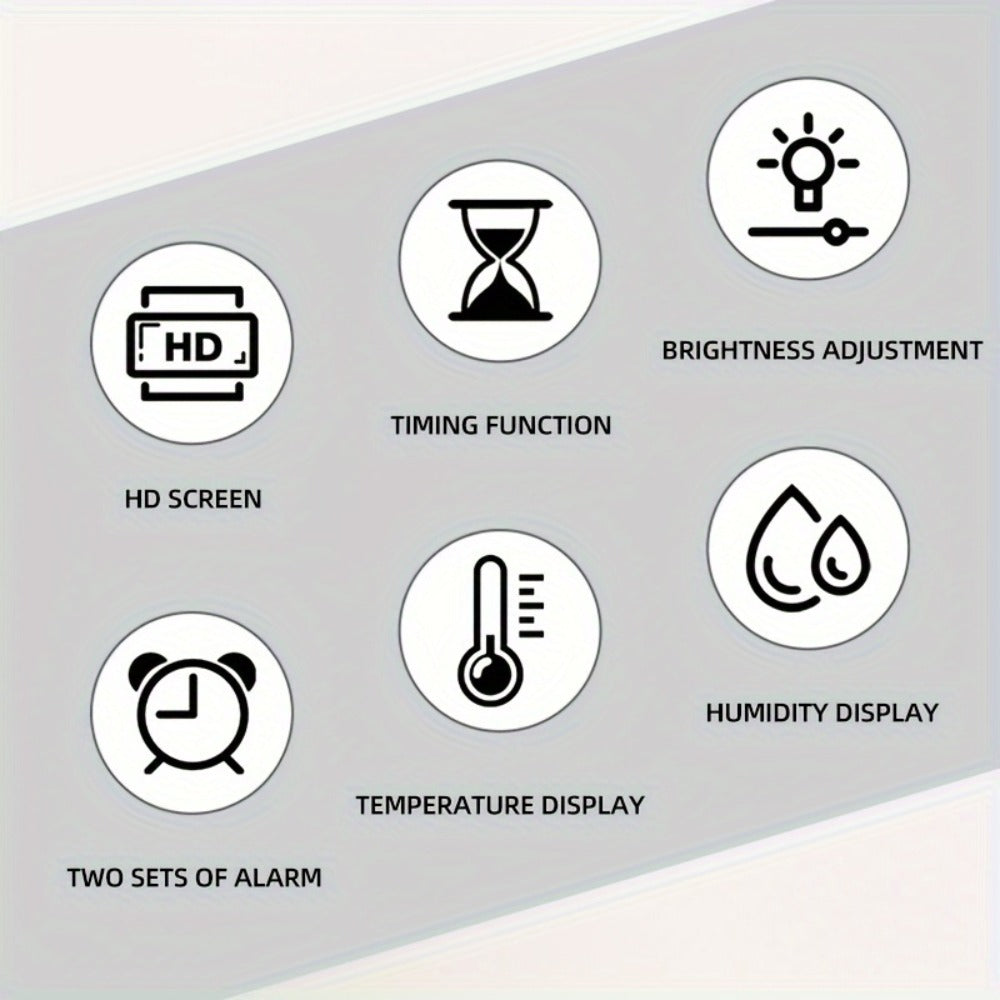 Large LED Wall and Desk Clock with Nine Display Checkouts, Calendar, Temperature and Humidity Readouts