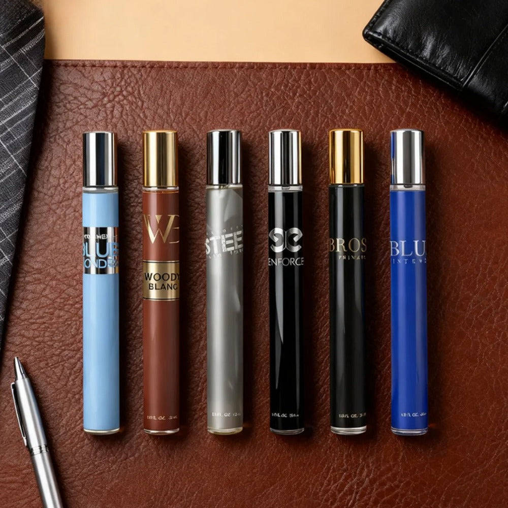 Eau de Toilette Six-Piece Men’s Fragrance Spray Set with 35ml Bottles in Mixed Color Boxes