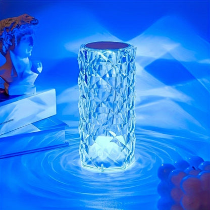 6.2-Inch Crystal-Style LED Table Lamp with 16 Colors, Touch Control, Remote and USB Power Lead