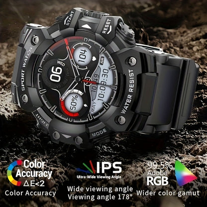 Smartwatch for Men 1.32 Inch Tactical Watch with LED Flashlight, SOS and 100+ Sport Modes in Eleven Colors