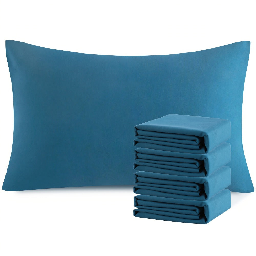 Four-Pack Queen Pillowcase Set in 32 Solid Colors with 20 x 30-Inch Size and Envelope Closure