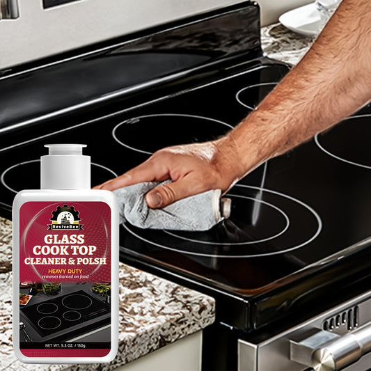Ceramic Stove Cleaner Gel – Fast-Acting Stovetop Cleaner Removes Burnt-On Grease & Stains Without Scratching, Non-Toxic Non-Irritating Formula for Glass Ceramic Cooktop, Kitchen Cleaning Essentials