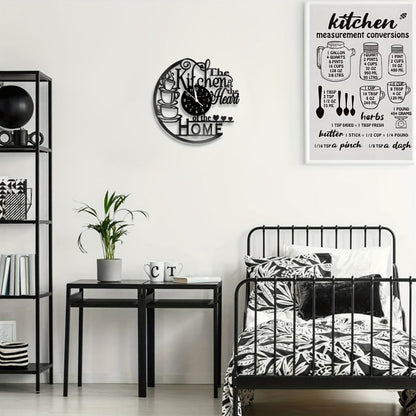 Coffee-Themed Vinyl Record Wall Clock with Cutout Lettering and Standard or LED Light Configuration