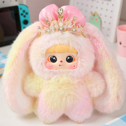 Plush Toy – Kawaii Rabbit with Detachable Face Panel and Assorted Character Styling for Display