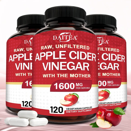 Apple Cider Vinegar Capsules 1600mg with Vitamin & Mineral Blend – Digestion, Weight Management & Energy Supplement 120 Capsules 60-Day Supply for Women & Men | 1, 2 or 3 Bottle Options