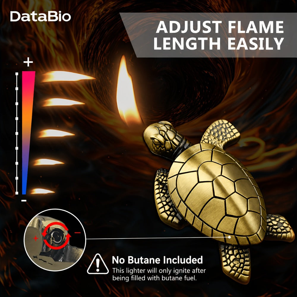 Turtle Lighter Refillable Flame - Creative Novelty Butane Lighter with Adjustable Flame, Aluminum Alloy Shell