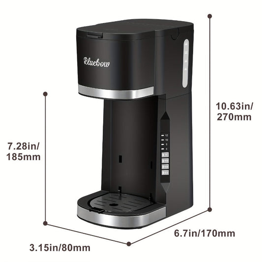 Single Serve Coffee Maker 3-in-1 – Hot & Iced Coffee Machine Compatible with K-Cup Pods, Ground Coffee & Tea, 6-12 oz Brew Sizes, Iced Tea Maker, Compact Countertop Brewer – Black (CM6080/CM6070)