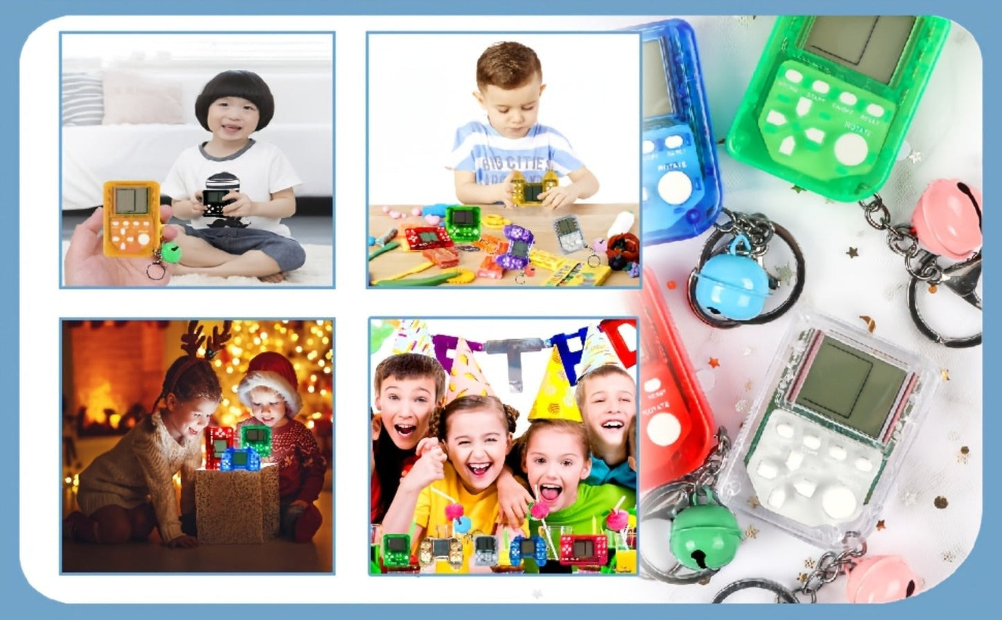 Party Favors Gaming Controller Keychains, 12-Piece Mini Backpack-Clip Set for Game-Themed Events