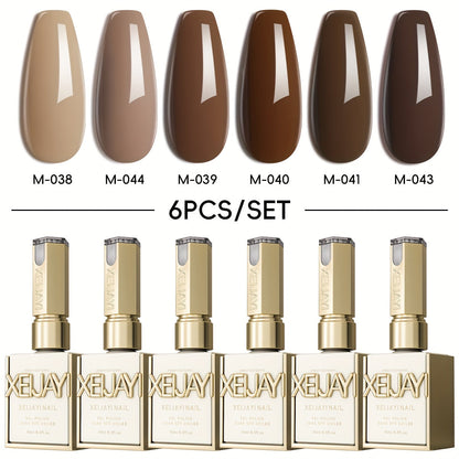 Holographic Rainbow Candy Gel Nail Polish Set 6 Colors 15ml - Semi-Permanent Soak Off LED UV Long Lasting Glossy Macaroon Finish Photo Frame Bottle Spring Summer Nail Art Kit for Women 0.51oz Each
