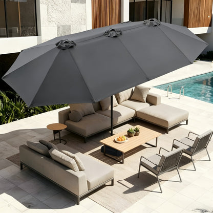 13-Foot Solar LED Patio Umbrella with LED Lighting, Outdoor Market Umbrella detail image - detail view 12