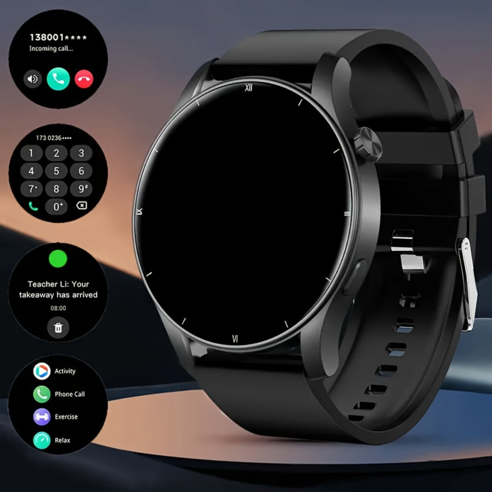 Round Smartwatch 2.01" Extra Large Screen with Wireless Calling, 100+ Sport Modes, Sleep Monitor Heart Rate, Built-in Games Weather Calculator Pedometer, Unisex Smart Watch for Men Women – Black Silver 5 Styles
